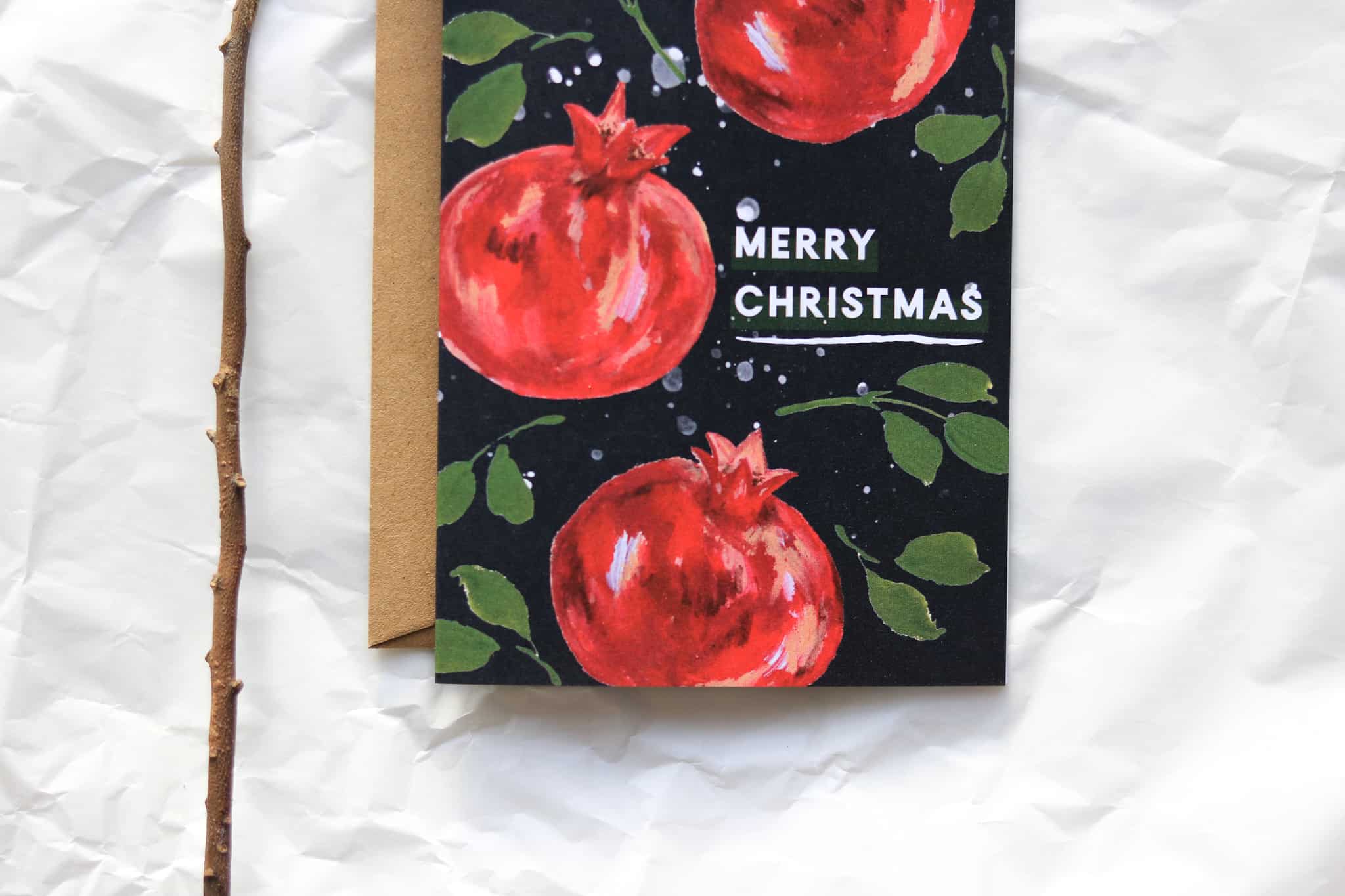 Weihnachtskarte_Granatapfel_Detail